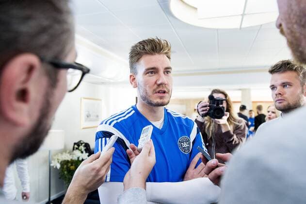 151115 Dänemark Nicklas Bendtner - Pressekonferenz 15 november 2015 in Helsingör  Copyright: LUDVIGxTHUNMAN BB151115LT007