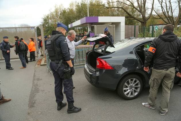- BRUSSELS, BELGIUM: Illustration picture shows policemen checking up on visitors of a training session of the Red Devils, the Belgian national soccer team, Sunday 15 November 2015, in Brussels. Next Tuesday the team plays against Spain in preparation of Euro2016. BRUNOxFAHY  x04740837x