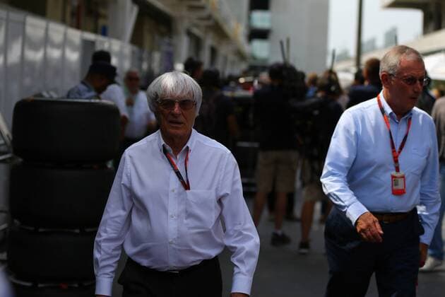Brazilian Grand Prix, Sao Paulo 12 - 15 November 2015 14.11.2015 - Qualifying, Bernie Ecclestone (GBR), President and CEO of FOM and Tamas Rohonyi, Promoter GP Brasil. 