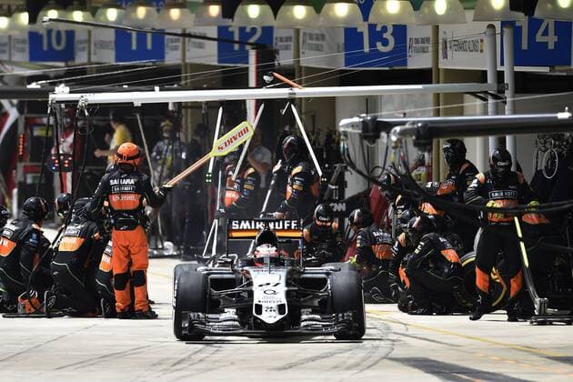 Motorsports: FIA Formula One World Championship WM Weltmeisterschaft 2015, Grand Prix of Brazil, 27 Nico Hulkenberg (GER, Sahara Force India F1 Team), xHOCHxZWEIx
