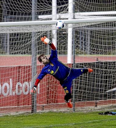 Fußball, Training Nationalmannschaft Spanien Entrenamiento de la Seleccion de Espana. En la imagen, Casillas. Spain s training session. In this picture, Casillas. xBEATRIZxGUZMANx 