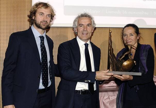 Fußball, Italien, RobertoxDonadoni erhält Premio Giacinto Facchetti Fußball, Italien, RobertoxDonadoni erhält Premio Giacinto Facchetti Db Milano 16 11 2015 Roberto Donadoni-Giovanna Facchetti-Gianfelice Facchetti 