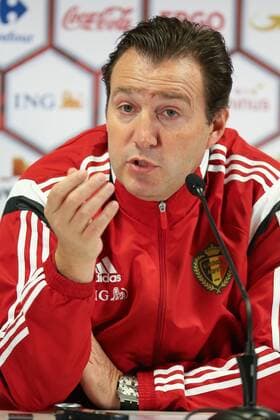 - BRUSSELS, BELGIUM: Belgium s head coach Marc Wilmots pictured during a press conference PK Pressekonferenz of the Red Devils, the Belgian national soccer team, Monday 16 November 2015, in Brussels. Tomorrow the Devils are playing Spain in preparation of the Euro2016 European Championships. BRUNOxFAHY  x04741240x