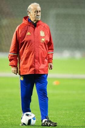 - BRUSSELS, BELGIUM: Spain s head coach Vicente del Bosque pictured during a training session of the Spanish national soccer team, Monday 16 November 2015, in Brussels. Tomorrow Spain is playing the Red Devils, the Belgian national soccer team, in preparation of the Euro2016 European Championships. BRUNOxFAHY  x04741441x