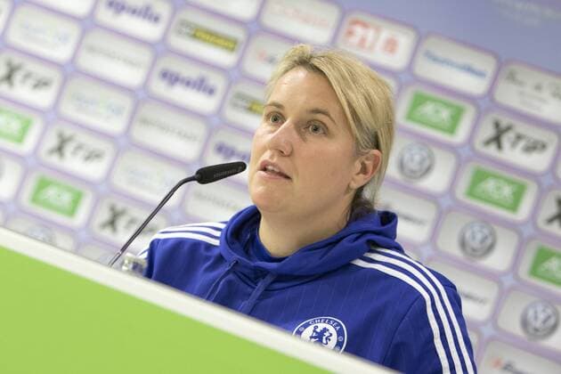 Fußball, UWCL, Abschlusstraining und Pressekonferenz VfL Wolfsburg; Emma Hayes (Trainerin Chelsea) Porträt, Portrait, Einzelbild. xtgx