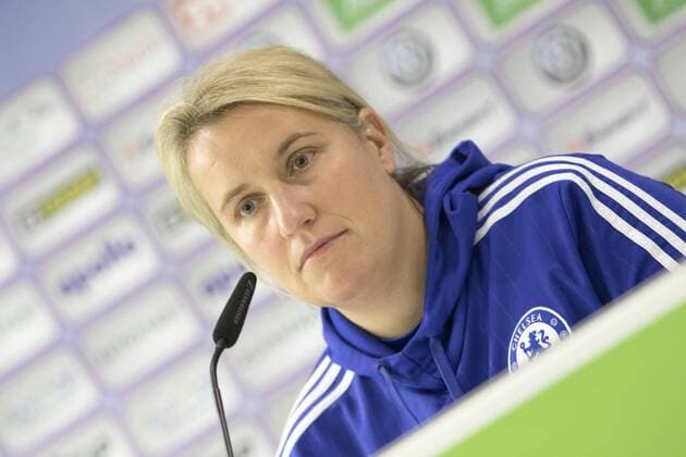 Fußball, UWCL, Abschlusstraining und Pressekonferenz VfL Wolfsburg; Emma Hayes (Trainerin Chelsea) Porträt, Portrait, Einzelbild. xtgx