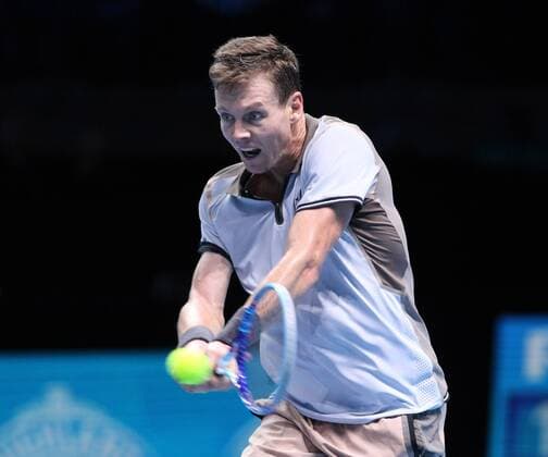 TENNIS - ATP Tennis Herren World Tour Finals 2015 LONDON,ENGLAND,17.NOV.15 - TENNIS - ATP World Tour, World Tour Finals 2015. Image shows Tomas Berdych (CZE). GEPAxpictures xAlanxGrieves
