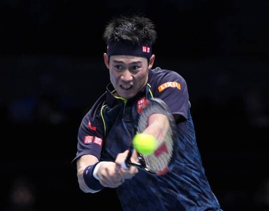 TENNIS - ATP Tennis Herren World Tour Finals 2015 LONDON,ENGLAND,17.NOV.15 - TENNIS - ATP World Tour, World Tour Finals 2015. Image shows Kei Nishikori (JPN). GEPAxpictures xAlanxGrieves