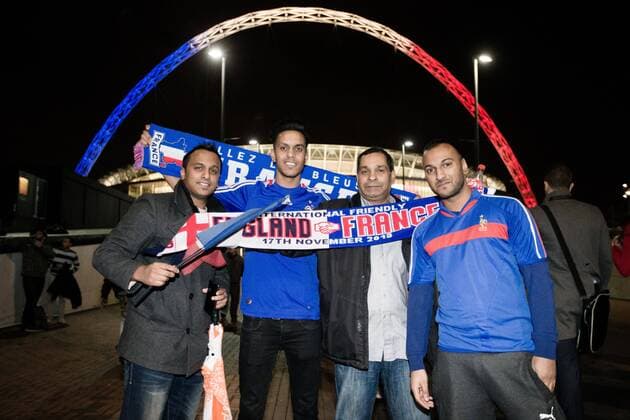 France fans outside the stadium - Breast Cancer Care International - England v France - Wembley Stadium - London - England - 17th November 2015 - Picture Charlie Forgham Bailey Sportimage EDITORIAL USE ONLY. No use with unauthorised audio, video, data, fixture lists, club league logos or live services. Online in-match use limited to 120 images, no video emulation. No use in betting, games or single club league player publications.