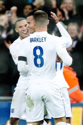 England?s Dele Alli celebrates scoring his side s 1st goal - Breast Cancer Care International - England v France - Wembley Stadium - London - England - 17th November 2015 - Picture Charlie Forgham Bailey Sportimage EDITORIAL USE ONLY. No use with unauthorised audio, video, data, fixture lists, club league logos or live services. Online in-match use limited to 120 images, no video emulation. No use in betting, games or single club league player publications.