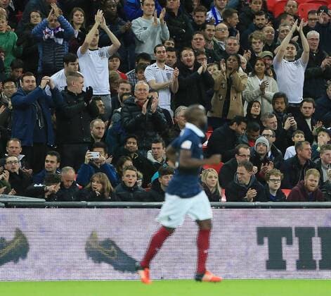 France s Lassana Diarra comes on to a standing ovation International Friendly Länderspiel Match- England v France - Wembley Stadium - England - 17th November 2015 - Picture David Klein Sportimage EDITORIAL USE ONLY. No use with unauthorised audio, video, data, fixture lists, club league logos or live services. Online in-match use limited to 120 images, no video emulation. No use in betting, games or single club league player publications.