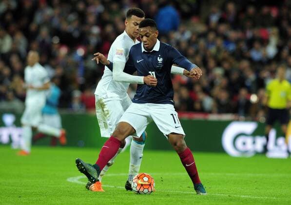 Football - 2015 2016 International Friendly Länderspiel - England vs. France Anthony Martial of France and Dele Alli of England at Wembley. COLORSPORT ANDREW COWIE 