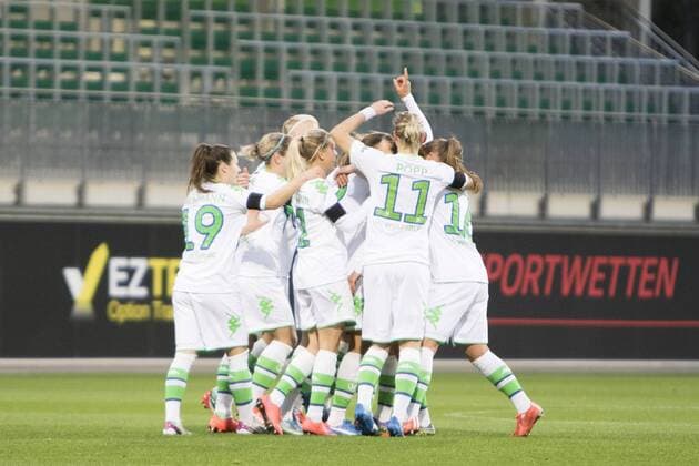 Fußball, UWCL, VfL Wolfsburg - FC Chelsea; Vanessa Bernauer (Wolfsburg, 18) Jubel, Torjubel, Freude, Emotion, Torerfolg, Aktion, action, goal, goal celebration, celebrates. xtgx