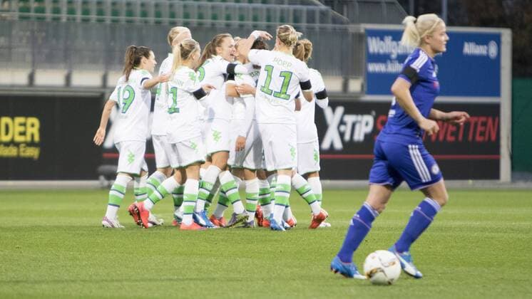 Fußball, UWCL, VfL Wolfsburg - FC Chelsea; Vanessa Bernauer (Wolfsburg, 18) Jubel, Torjubel, Freude, Emotion, Torerfolg, Aktion, action, goal, goal celebration, celebrates. xtgx