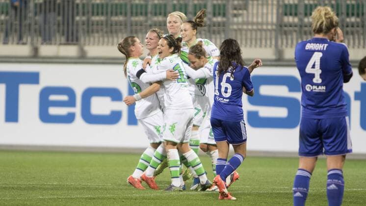 Fußball, UWCL, VfL Wolfsburg - FC Chelsea; Alexandra Popp (Alex Popp, Wolfsburg, 11)Jubel, Torjubel, Freude, Emotion, Torerfolg, Aktion, action, goal, goal celebration, celebrates. xtgx