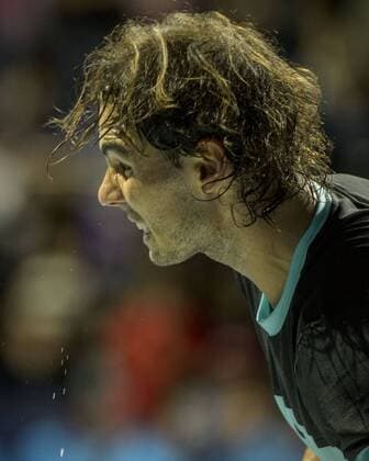 18.11.2015. The O2, London, England. ATP Tennis Herren Tennis Tour Finals. Day 4. Rafael Nadal (ESP) 5 after his win over Andy Murray (GBR) 2 . Nadal won the match in straight sets 6-4, 6-1. xStephenxBartholomewx  ActionPlus11682685
