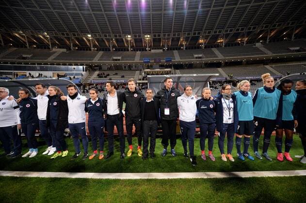Farid Benstiti (psg) - minute of silence FOOTBALL : Paris SG vs KIF Örebro - Champions League Women - 14 10 2015 AnthonyBIBARD FEP Panoramic 