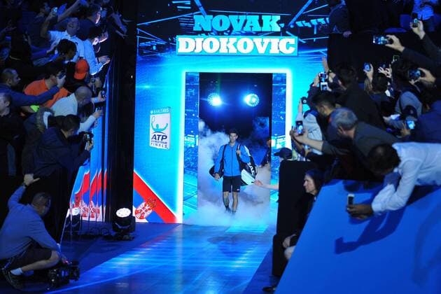 Novak Djokovic (Ser) TENNIS : ATP Tennis Herren WORLD TOUR FINALS 2015 - 19 11 2015 TennisMagazine Panoramic 