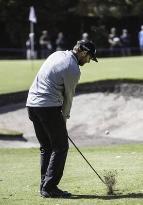Nov. 21, 2015 - Melbourne, Victoria, Australia - George McNeill of United States plays a shot onto the green on the fifteenth fairway during day 3 of the 2015 Australian Masters at Huntingdale Golf Club in Melbourne, Australia. Golf 2015 - Australian Masters Day 3 - ZUMAk106