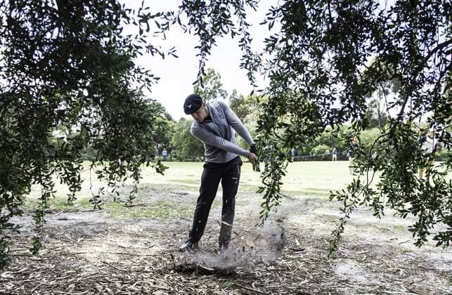 Nov. 21, 2015 - Melbourne, Victoria, Australia - Bryson DeChambeau (AM) of the United States plays a shot out of the rough on the fourth fairway during day 3 of the 2015 Australian Masters at Huntingdale Golf Club in Melbourne, Australia. Golf 2015 - Australian Masters Day 3 - ZUMAk106