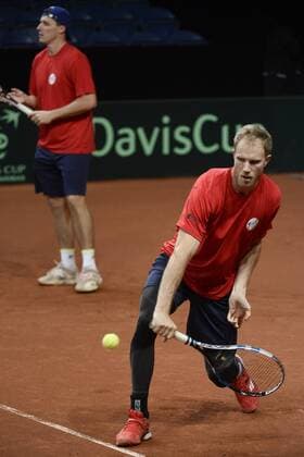 - GENT, BELGIUM: Britain s Dominic Inglot pictured during a training practice ahead of the Davis Cup World Group final between Belgium and Great Britain, Tuesday 24 November 2015, at Flanders Expo in Gent. The final will be played from 27 to 29 November 2015 in Gent Flanders Expo. DIRKxWAEM  x04745009x