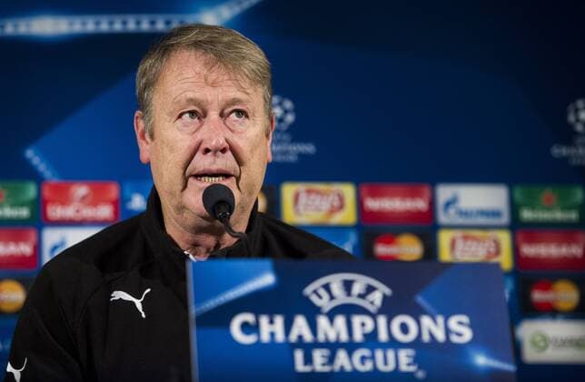 Fußball, Champions League, PK Malmö FF 151124 Malmö FFs tränare ge Hareide under en presskonferens inför fotbollsmatchen i Champions League den 24 november 2015 i Malmö.  Copyright: PETTERxARVIDSON BB151124PA046