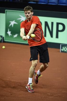 Tennis, Davis Cup Finale in Belgien - Training Belgien David Goffin of Belgium TENNIS : Belgique - Coupe Davis - Gand - 24 11 2015 PhotoNews Panoramic 