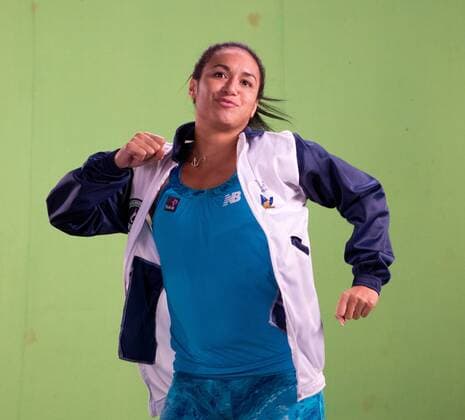 Champions Tennis League 2015, Chennai, Heather Watson (GBR) ) tanzt im Studio fuer ein Promo Video, Tennis - Champions Tennis League 2015 - - - Chennai - Tamil Nadu - India.
