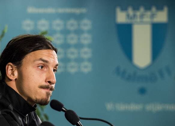 Fußball, Champions League, Paris St. Germain PK 151124 PSG:s Zlatan Ibrahimovic under en presskonferens inför fotbollsmatchen i Champions League den 24 november 2015 i Malmö.  Copyright: PETTERxARVIDSON BB151124PA105