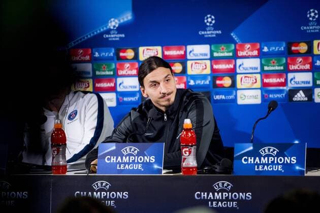 Fußball, Champions League, Paris St. Germain PK 151124 PSG:s Zlatan Ibrahimovic under en presskonferens inför fotbollsmatchen i Champions League den 24 november 2015 i Malmö.  Copyright: LUDVIGxTHUNMAN BB151124BB010