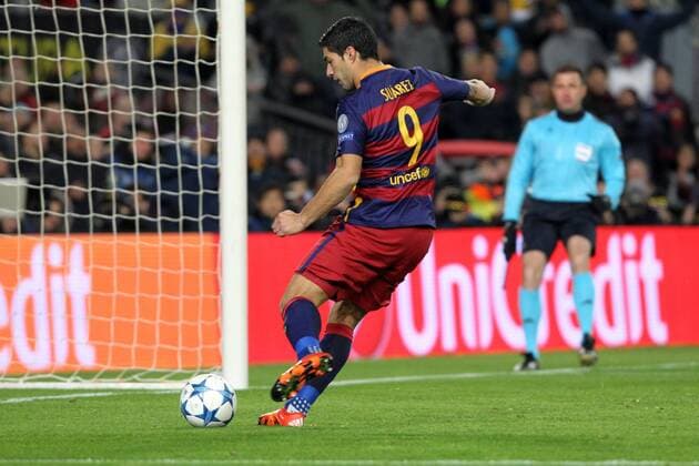 1-0 di Luis Suarez Barcelona Goal Celebration Luis Suarez Barcelona - Barcelona, 24.11.2015 - UEFA Champions League 2015 2016 - FC Barcelona vs AS Roma - lucaxpagliaricci