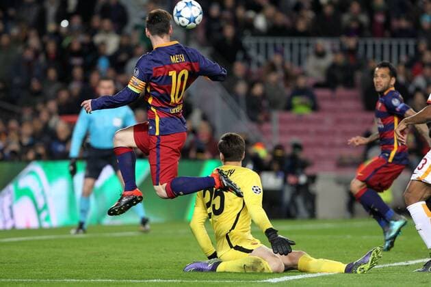 Il gol del 2-0 di Lionel Messi Barcelona Goal Celebration Lionel Messi Barcelona - Barcelona, 24.11.2015 - UEFA Champions League 2015 2016 - FC Barcelona vs AS Roma - lucaxpagliaricci