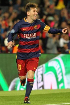 L esultanza dopo il gol del 2-0 di Lionel Messi Barcelona Goal Celebration Lionel Messi Barcelona - Barcelona, 24.11.2015 - UEFA Champions League 2015 2016 - FC Barcelona vs AS Roma - lucaxpagliaricci