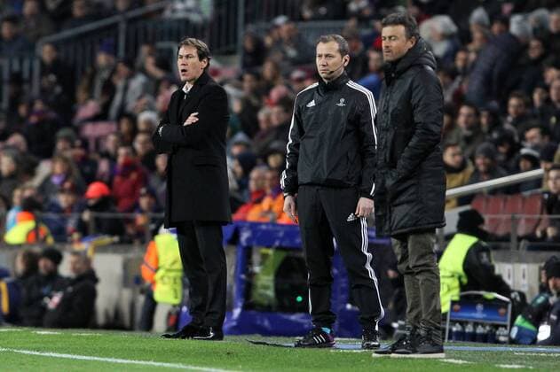 Fußball, Champions League, FC Barcelona - AS Rom L Allenatore della Roma Rudi Garcia - Barcelona, 24.11.2015 - Fussball - UEFA Champions League 2015 2016 - FC Barcelona vs AS Roma - lucaxpagliaricci