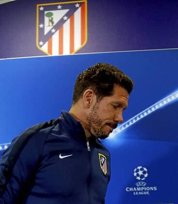 Simeone and Gabi of Atletico Madrid attend press conference PK Pressekonferenz before the Champions League match against Galatasaray. xPabloxGarciax 