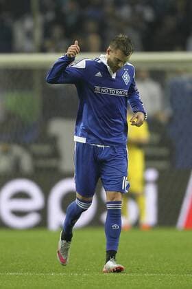 Nov. 24, 2015 - Porto, Portugal - Dynamo Kiev s forward Andriy Yarmolenko celebrates after scoring a goal during the UEFA Champions League match between FC Porto and FC Dynamo Kyiv, at Dragao Stadium in Porto on November 24, 2015. UEFA Champions League match between FC Porto and FC Dynamo Kyiv  - ZUMAn230