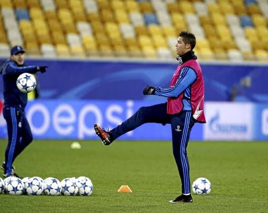 Real Madrid training session before the Champions League match against Shakhtar Donetsk. In this picture, Cristiano Ronaldo. xFOTOxCHEMAxREYx 