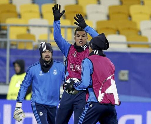 Real Madrid training session before the Champions League match against Shakhtar Donetsk. In this picture, Cristiano Ronaldo. xFOTOxCHEMAxREYx 