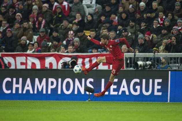 FC Bayern Muenchen vs. Olympiacos FC, Champions League, Muenchen. 24.11.2015 Im Bild: Thomas Mueller Â