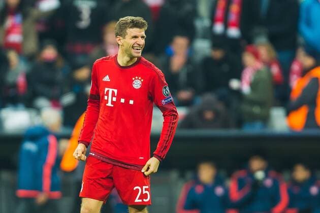 Dienstag 24.11.2015, CL, UEFA Champions League, Saison 2015 2016, Vorrunde Rueckspiel in Muenchen, FC Bayern Muenchen - Olympiakos Piraeus, 4:0, Thomas Mueller (FC Bayern 25) DeFodi507