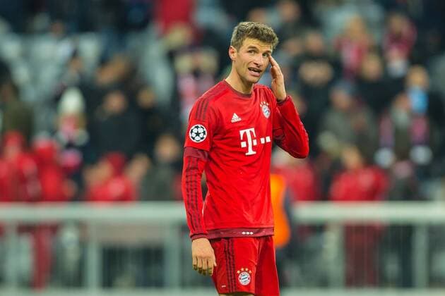 Dienstag 24.11.2015, CL, UEFA Champions League, Saison 2015 2016, Vorrunde Rueckspiel in Muenchen, FC Bayern Muenchen - Olympiakos Piraeus, 4:0, Thomas Mueller (FC Bayern 25) DeFodi507