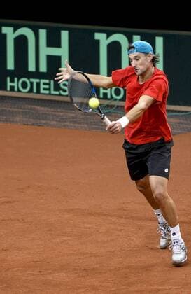 - GENT, BELGIUM: Belgian Ruben Bemelmans pictured during a training practice ahead of the Davis Cup World Group final between Belgium and Great Britain, Wednesday 25 November 2015, at Flanders Expo in Gent. The final will be played from 27 to 29 November 2015 in Gent Flanders Expo. DIRKxWAEM  x04745716x