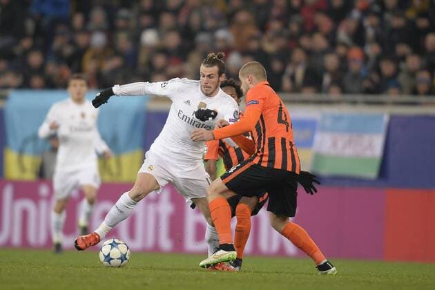 Fußball, Champions League, Schachtar Donezk - Real Madrid Gareth Bale ( Real Madrid ) - Donezk, 25.11.2015 - Fussball - UEFA Champions League 2015 2016 - Shakhtar Donetsk vs Real Madrid - AlexNicodim Panoramic 