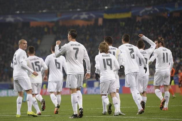 Fußball, Champions League, Schachtar Donezk - Real Madrid Joie Real Madrid - Donezk, 25.11.2015 - Fussball - UEFA Champions League 2015 2016 - Shakhtar Donetsk vs Real Madrid - AlexNicodim Panoramic 