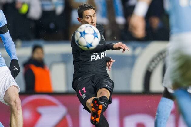 Fußball, Champions League, Malmö FF - Paris St. Germain Angel Di Maria - Malmö, Schweden - Champions League, Malmö FF vs. Paris Saint Germain PSG.  Copyright: LUDVIGxTHUNMAN BB151125LT036
