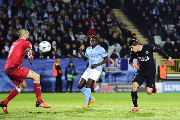 Fußball, Champions League, Malmö FF - Paris St. Germain Angel Di Maria - Malmö, Schweden - Champions League, Malmö FF vs. Paris Saint Germain PSG.  Copyright: DANIELxSTILLER BB151125DS030