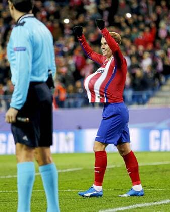 Champions League match played between Atletico Madrid and Galatasaray Istanbul. In this picture, Antoine Griezmann celebrates first goal. xANGELxRIVEROx 