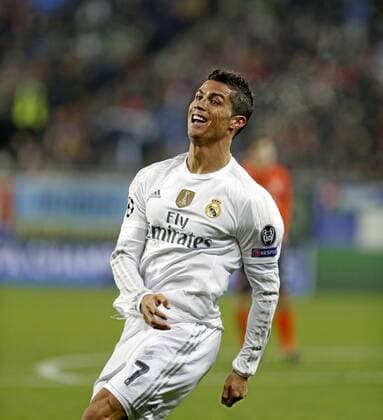 Champions League match between Shakhtar Donetsk and Real Madrid. In this picture, Cristiano Ronaldo celebrates his goal. xFOTOxCHEMAxREYx 
