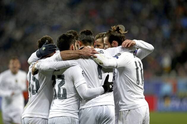 Champions League match between Shakhtar Donetsk and Real Madrid. In this picture, Cristiano Ronaldo celebrates his goal. xFOTOxCHEMAxREYx 