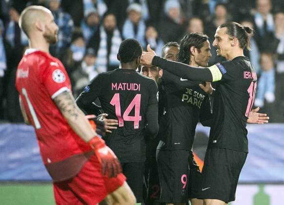 Malmoe Sweden 2015-11-25 Champions League 2015 16 Malmö FF(SWE) vs PSG(F) Zlatan Ibrahimovic(PSG) gaol by Di Maria(PSG) -  4.04937078